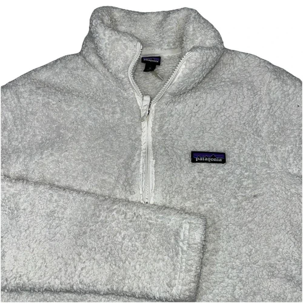 Patagonia Los Gatos Pullover Sherpa Fleece Quarter Zip Jacket Women Medium‎